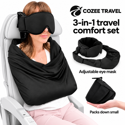 Cozee Travel™ First Class 3-In-1 Travel Sleep Set