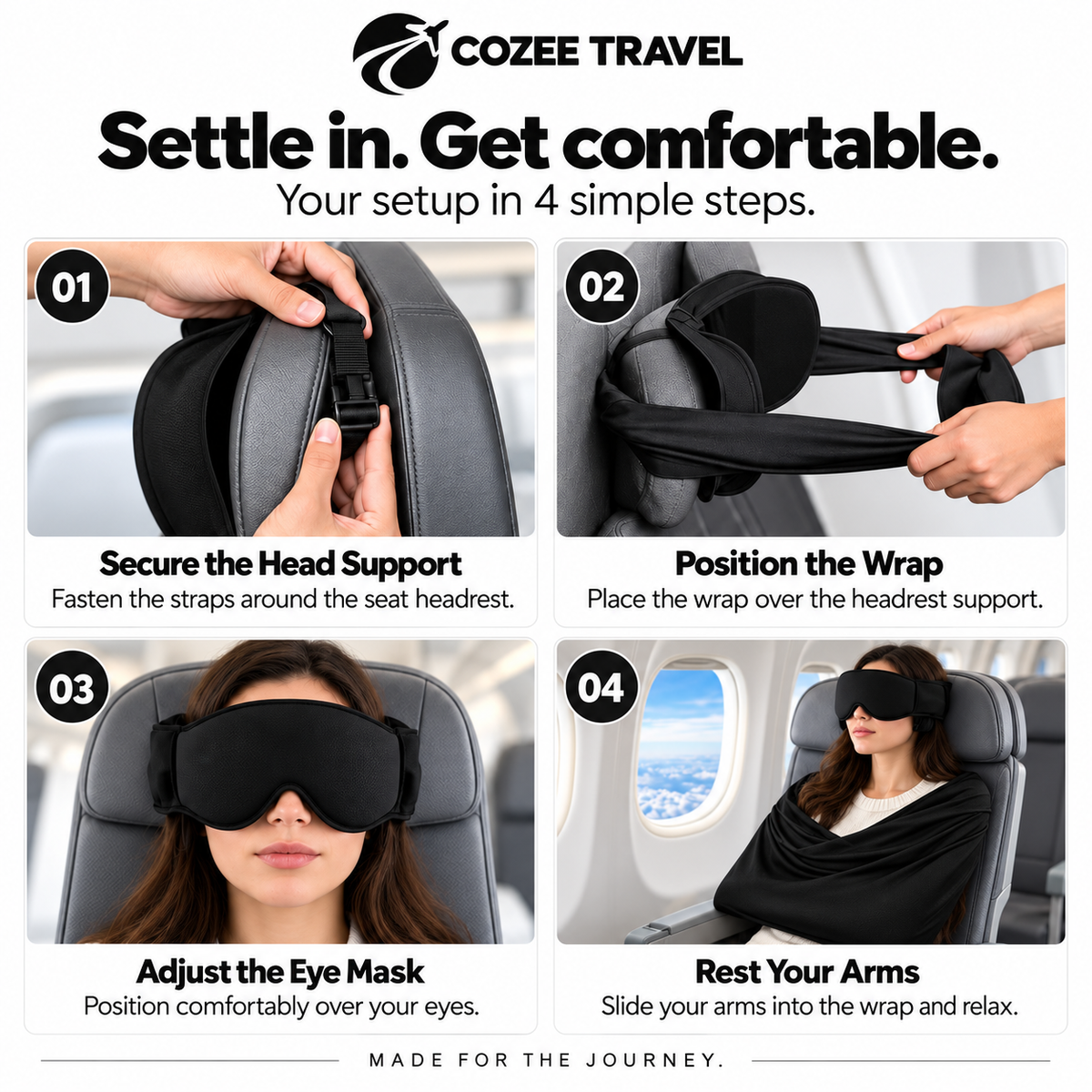 Cozee Travel™ First Class 3-In-1 Travel Sleep Set